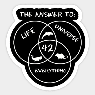 42 The Answer To Life Universe And Everything Shirt Sticker